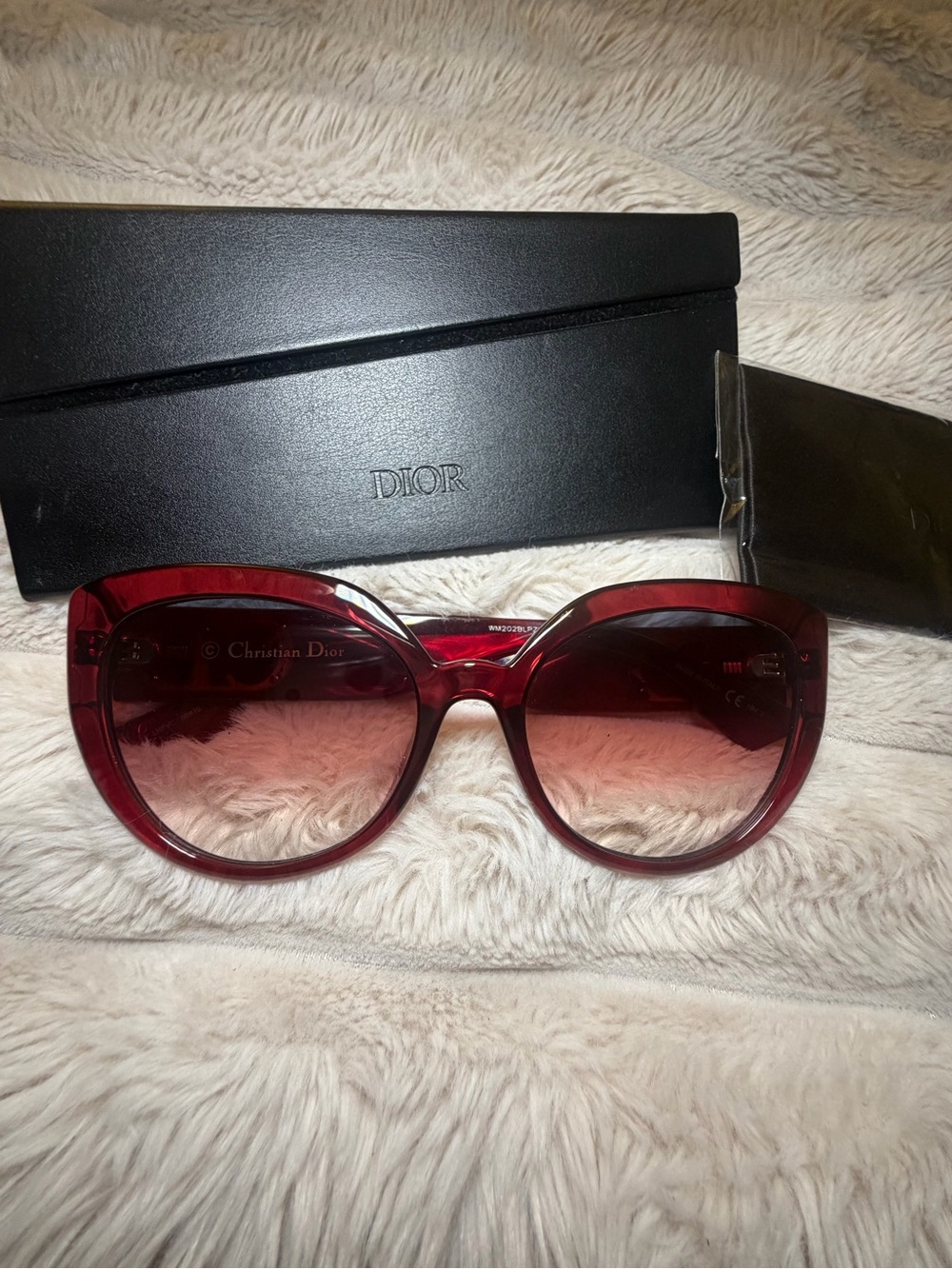 Dior Women's Red Gradient Oversized Sunglasses